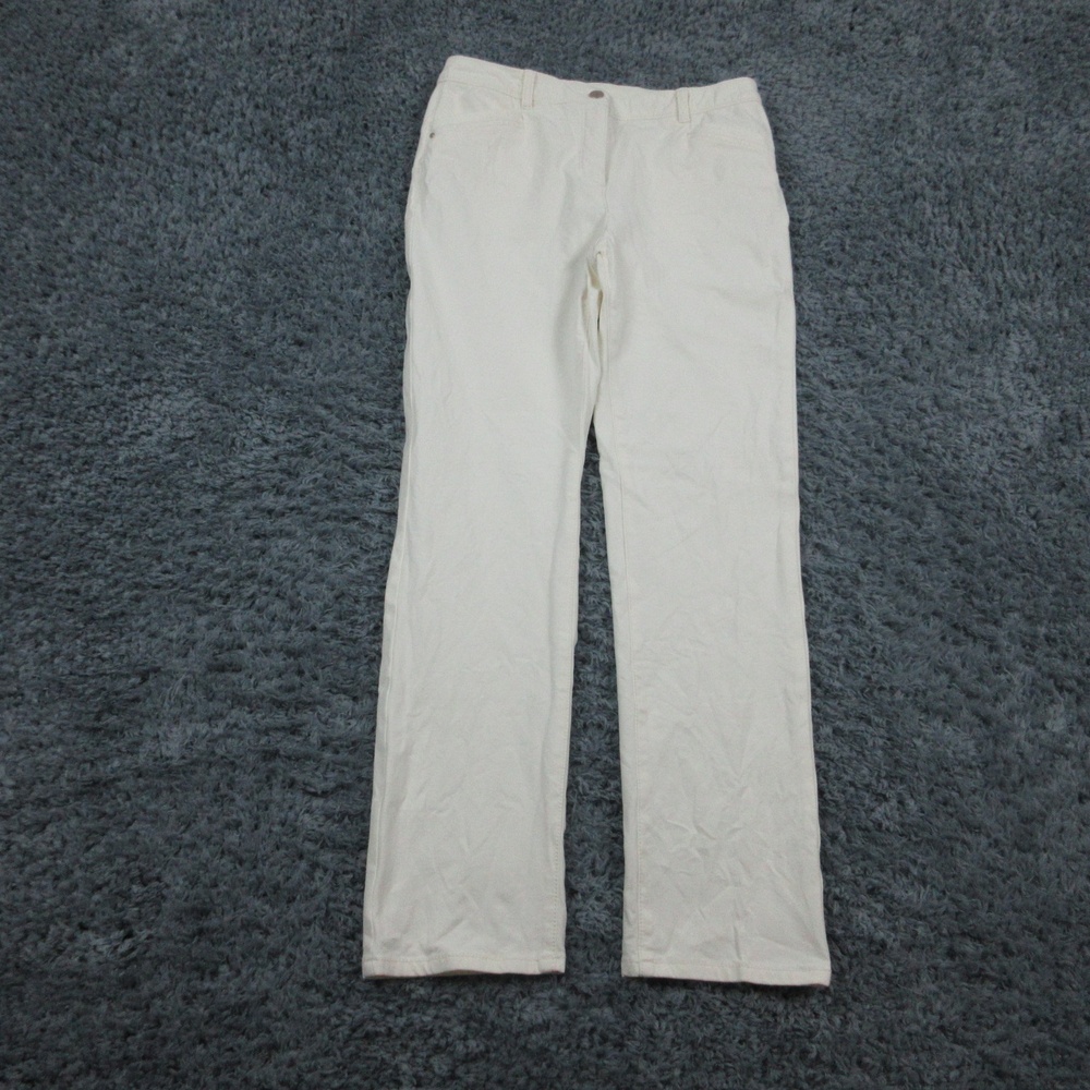 Chicos So Lifting Pants Womens 1 Regular White Straight Leg Stretch 32x30.5*